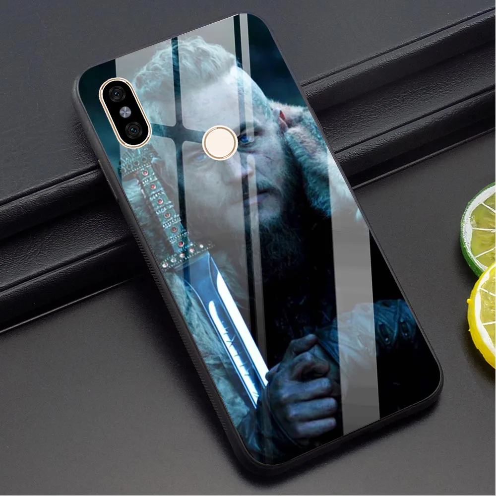 Чехол для телефона Ragnar Lothbrok Vikings из закаленного стекла для Xiaomi mi 8 Case mi A1 A2 8 Lite 9 F1 Note 5 6 7 Pro Red mi 4X 6A - Цвет: K1101206