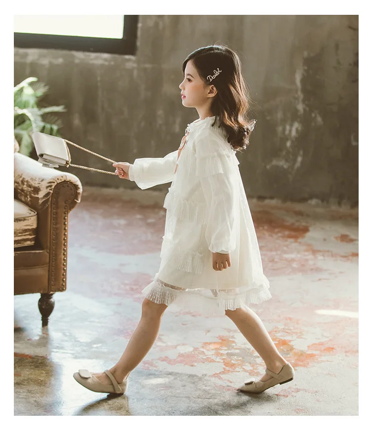 2020 Spring Pink Layered Mesh Long Sleeve Dress Big Girls Luxury White Lace Dresses Teenagers School Clothes 5 6 8 9 10 12 Years (17)