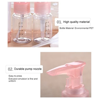 

7pcs Travel Sub-bottle Set Leak Proof Refillable Bottles For Shampoo Essence Liquid Refillable Bottles