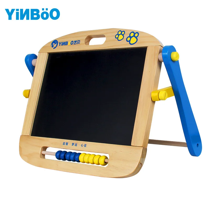 

Yi bei Wooden Fun Drawing Board Braced Double-Sided Educational Children Theaceae 1.2Kg Educational Toy