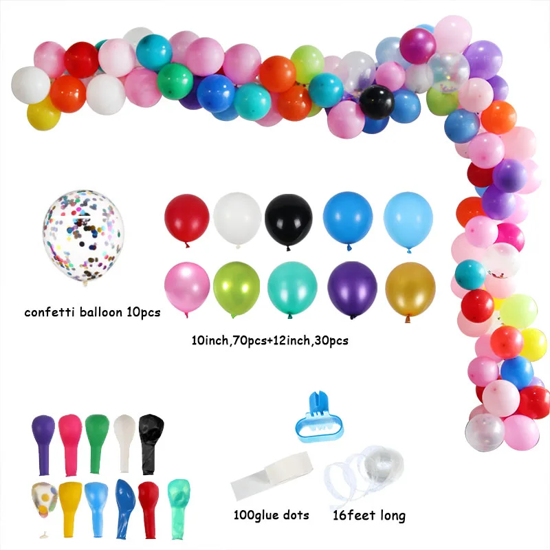 Babyshower, украшения для дня рождения, Детские воздушные шары, палочка, подставка, баллон, Настольная АРКА, гирлянда, свадебные шары, украшение стола - Цвет: 110Pcs balloon set K