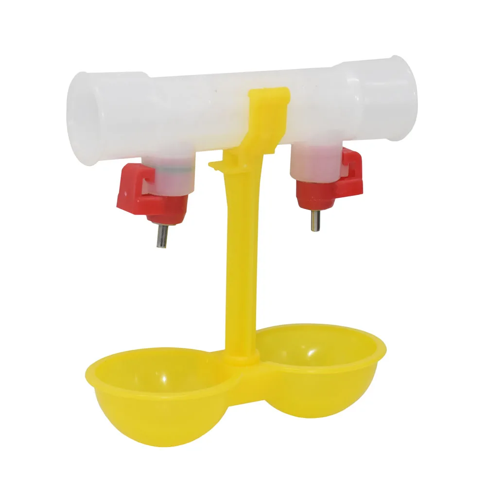 Fuente de bebedero de pollo de 10 uds, bebederos de doble colgante con bola de pezón, equipo de pollo de 25cm, comederos de codorniz al por mayor