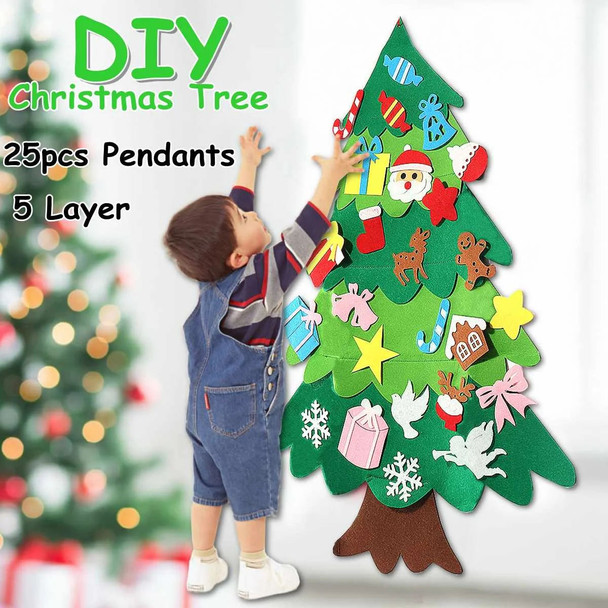 5 слоев DIY Рождественская елка Набор Рождественская сцена бижутерия для декорирования детские игрушки подарки для детей