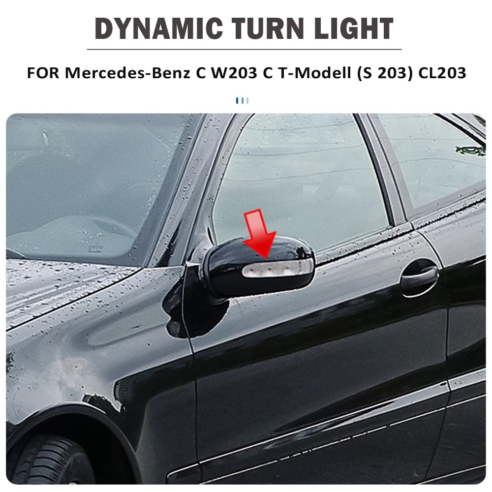 ޸  C Ŭ W203, W211, S203, CL203, 2001-2007, ̴  ̳ Ŀ, LED  õ, ̵ ̷ Ʈ, 2 