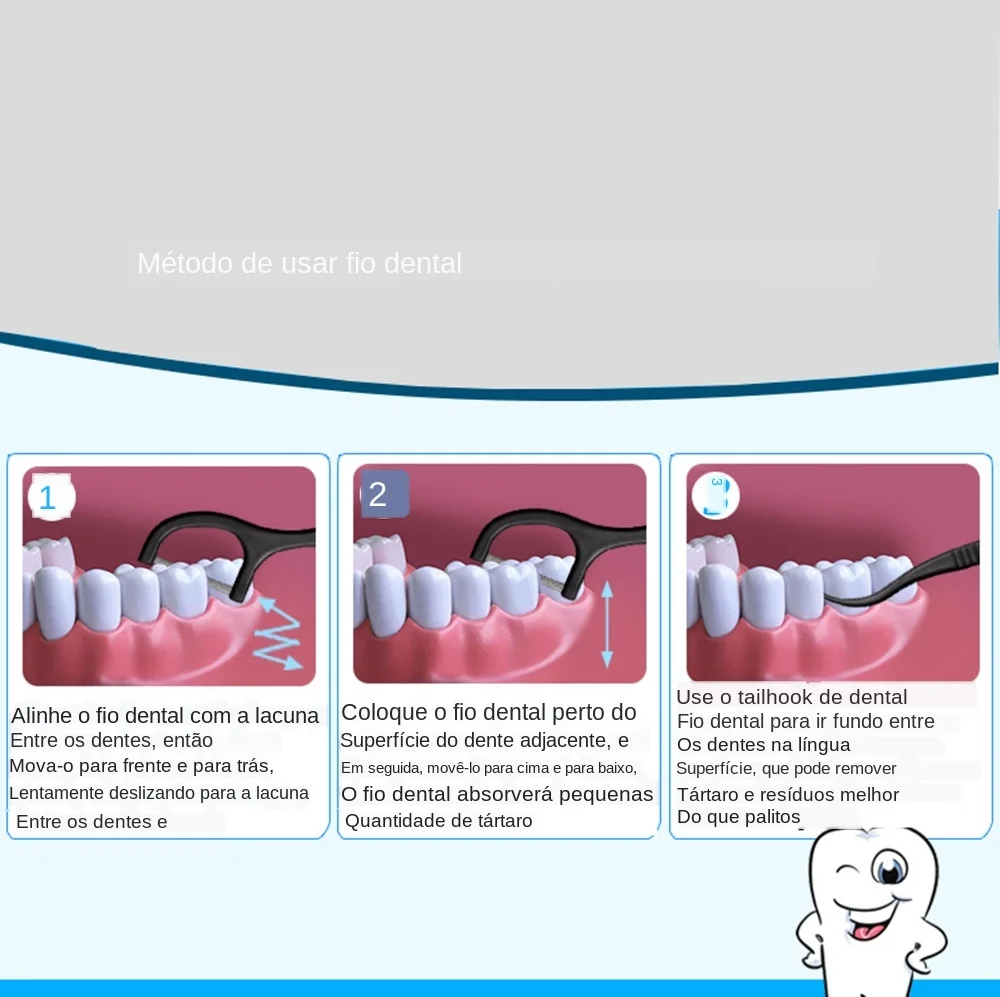 Fio dental liso com carvão vegetal do