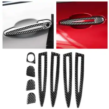 

Suitable for X1 E84 2011 2012 2013 2014 2015 Carbon fiber exterior door handle trim hollow sticker accessories LHD