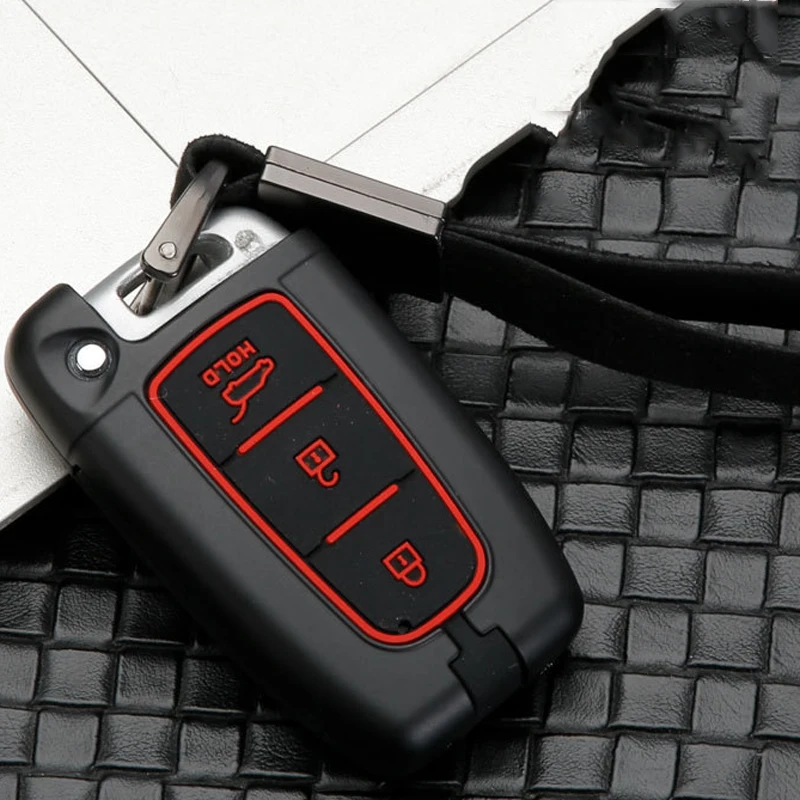 

Smart 3 Button Car Key Silicone Protective Shell Stylish and Beautiful Zinc Alloy Decorative Cover for Hyundai Elantra Sonata
