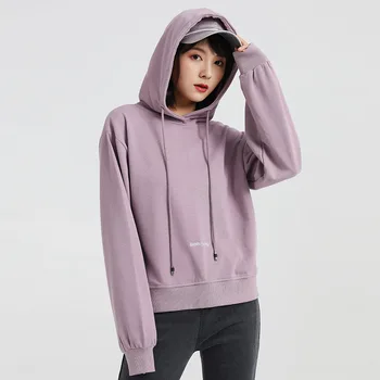 

Spring and autumn new sweatshirt simple drawstring hooded embroidery base coat sports women's hoodies AT197050
