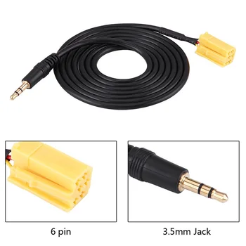 

1 set (1 * 6Pin Connector Aux Cable for Alfa Romeo Fiat Grande Punto Aux-in Audio Cable+2 * Tools) Car 3.5MM Jack to ISO