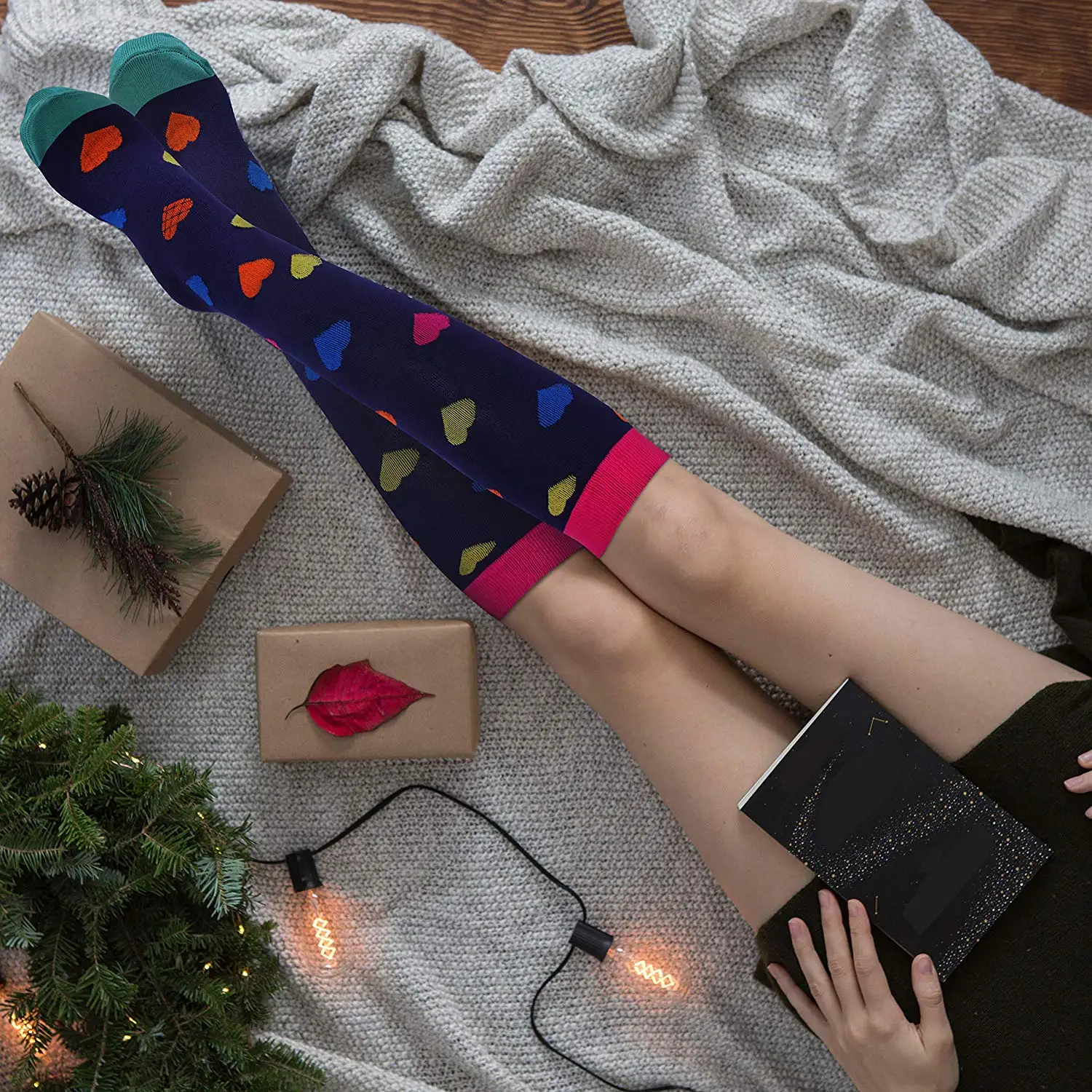 Meias de Compressão dos Homens para Mulheres Pares Pacote Joelho Alto 30 Mmhg Esportes Meias Edema Diabetes Varizes Correndo Tamanho s m 3 - 25 High Quality Pijamas e Moda Íntima