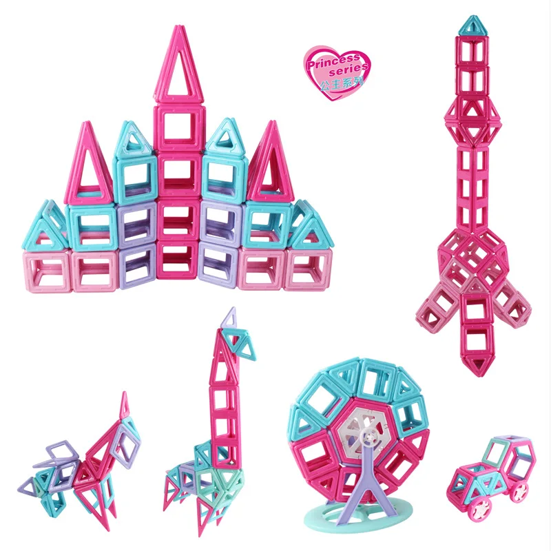 

Ming Tower Magnetic Sheet GIRL'S Series Flexible Pulling jian gou pian Children Intelligence Magnetic Building Block Early Child