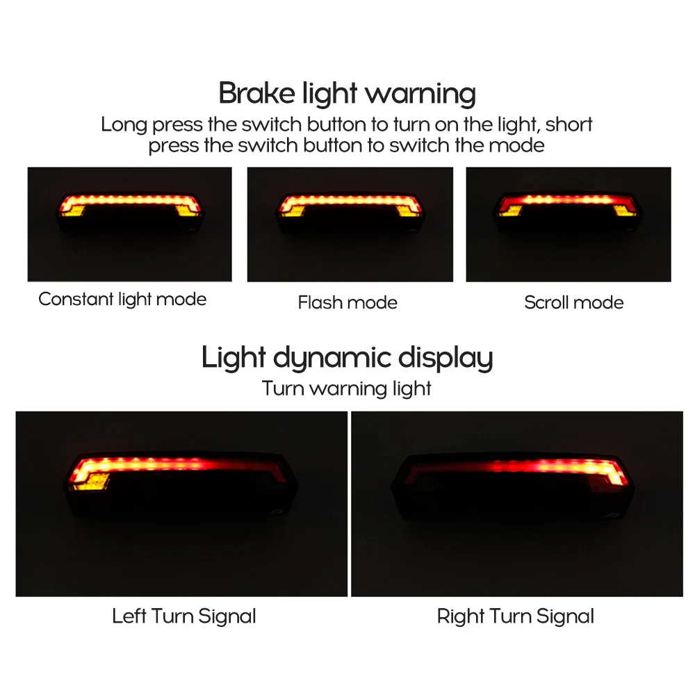 GIYO Bicycle Laser Steering Bicycle Rear Bike Light 2000mAh Battery Remote Control Automatically Open at Night Bicycle Light