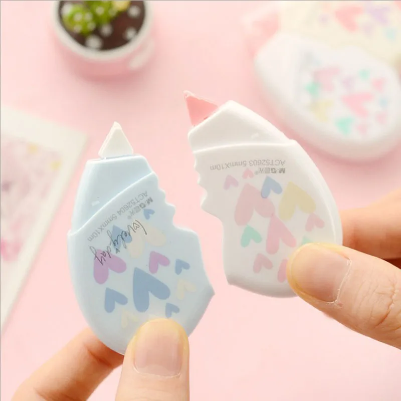 

Romantic love heart correction tape 10m Kids gift stationery Office School supplies Corrective escolar papeleria G085