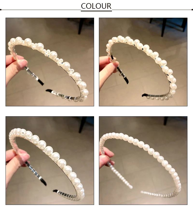 Новые женские элегантные жемчужные простые повязки для волос, милая повязка на голову, обручи для волос, украшение, повязка на голову, женские модные аксессуары для волос