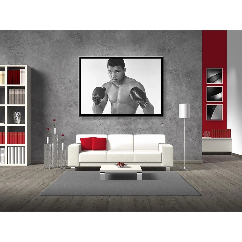 

Poster and Print Scandinavian Decor Wall Art Canvas Mohamed Ali Black and White HD Picture Printed on Canvas for Home Wall Decor