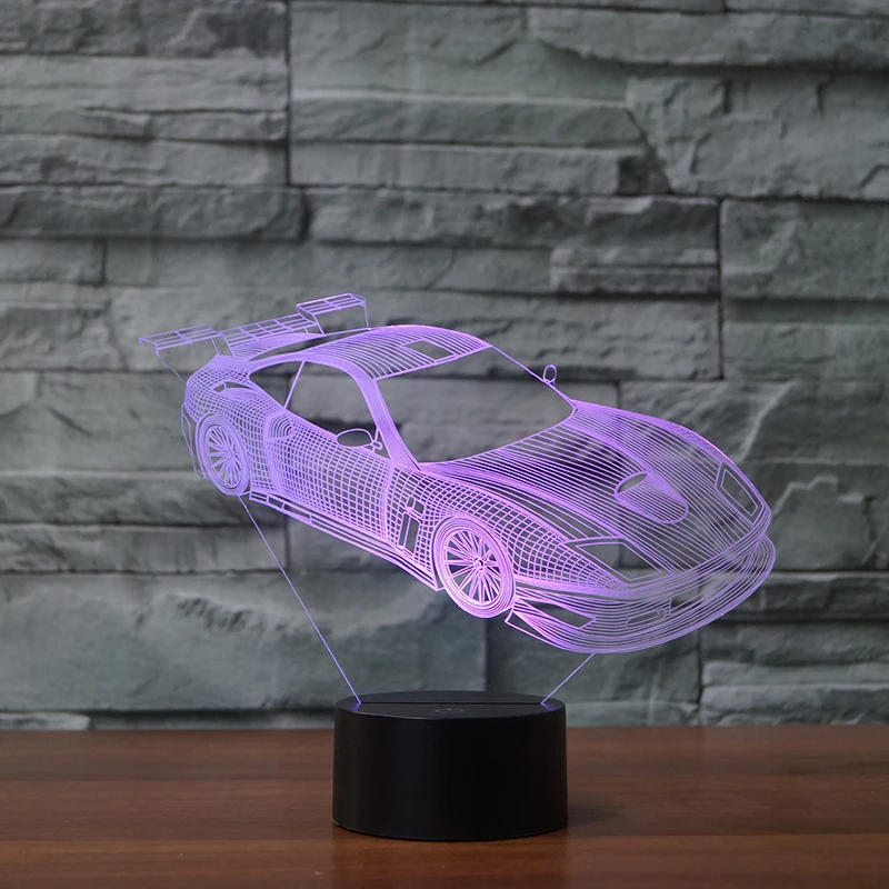 

7 Color Super Car Changing Night Light Collectible Charizard 3d Led Table Desk Lamp Cartoon Figure Children's Bedside Lampen