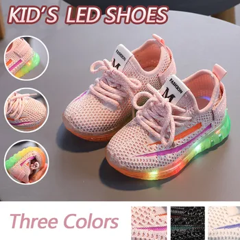 

Children Kids Baby Girls Boys Bling Led Light Luminous Sport Sneakers Shoes New Summer children Casual shoes детская обувь