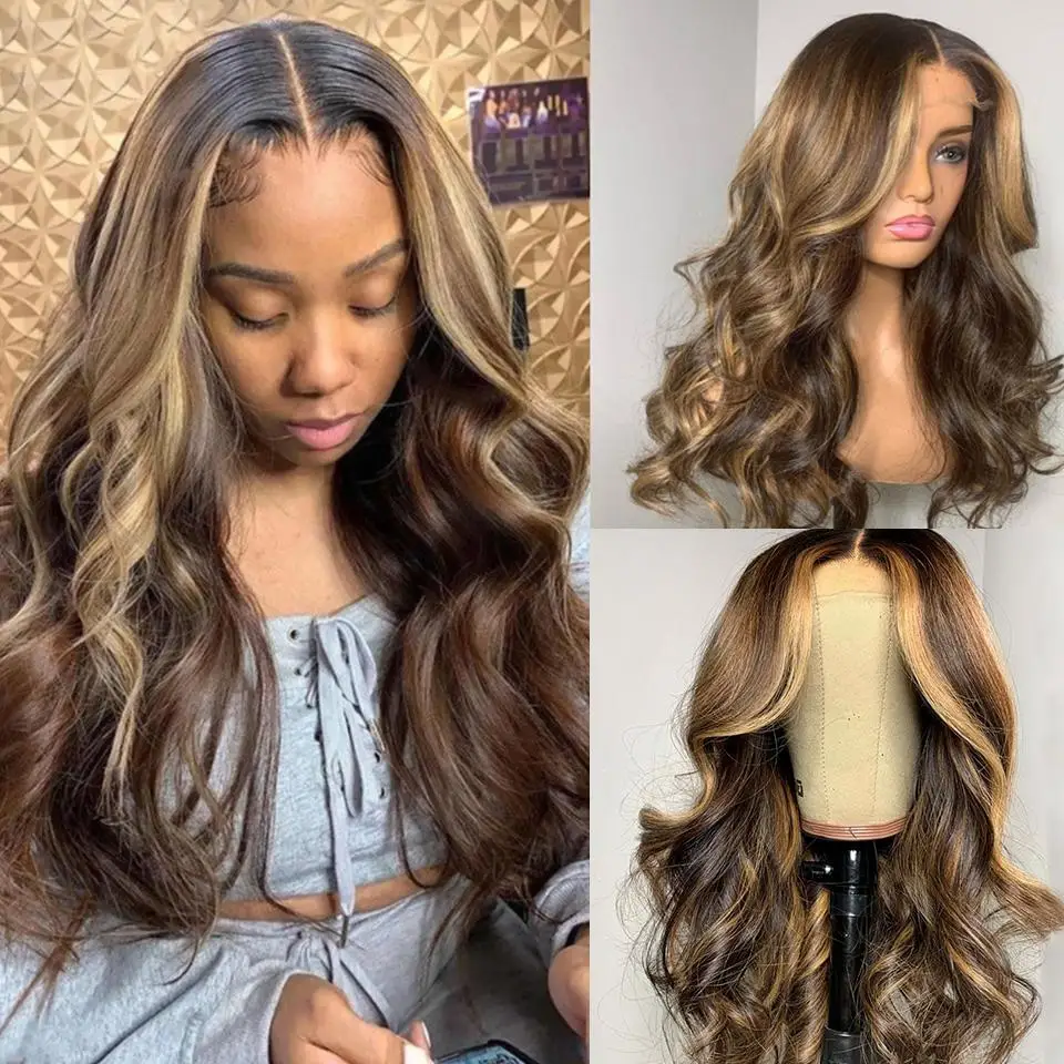 

Парики из натуральных волос окрашенные с эффектом балаяж #4/30