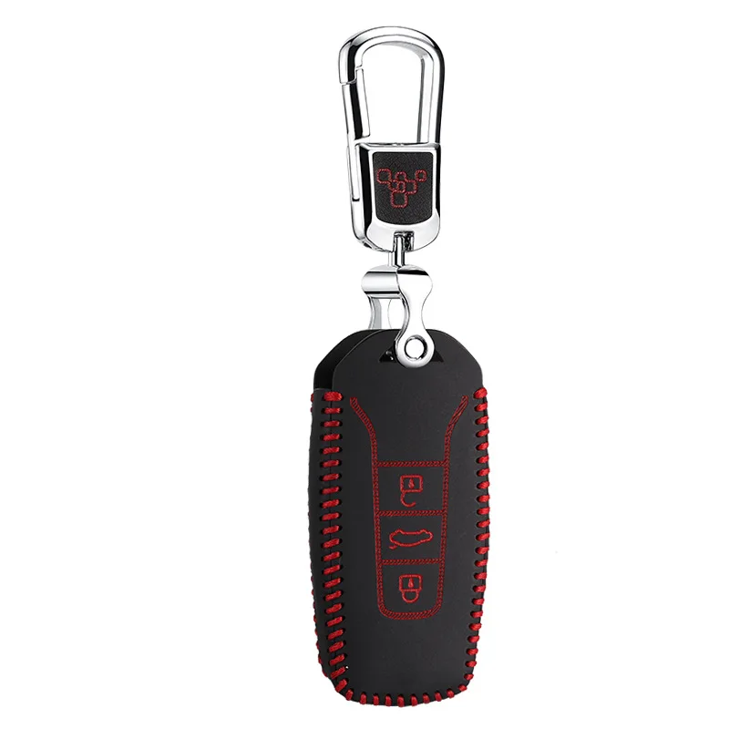 Кожаный чехол для автомобильного ключа, чехол-держатель для VW Volkswagen Touareg Key Portect чехол, автомобильные аксессуары - Название цвета: Type B - Red