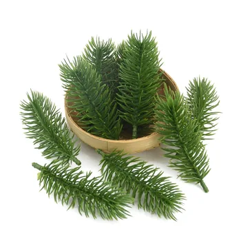 10PCS pine needle artificial flower plant fake flowers branch For Christmas tree decoration accessories DIY scrapbook home decor