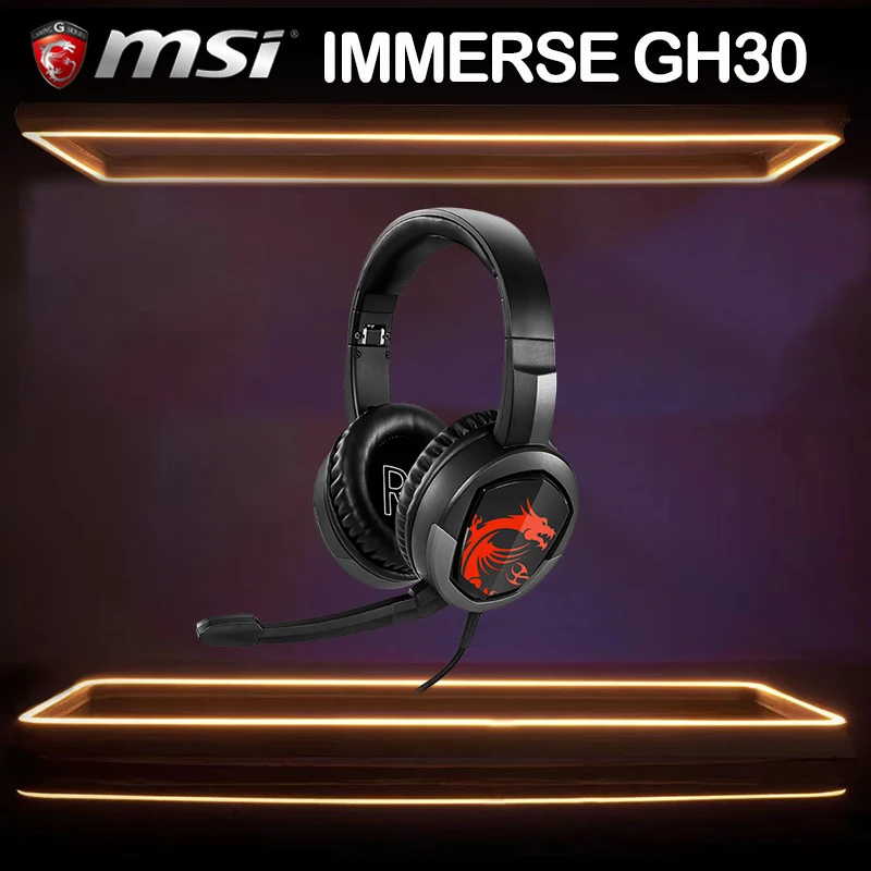 MSI игровая гарнитура GEAR погружение GH30 Проводные Игровые наушники с микрофоном RGB