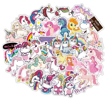 

100pcs Unicorn Stickers Cartoon Sticker Waterproof Kids Toy Stickers for Luggage Laptop Phone Skateboard Decal