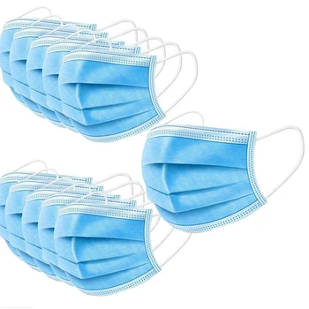 

10PCS Disposable Mouth Mask Non-woven 3 Layers Face Mask Dustproof Mouth Nose Cover Respirators Unisex