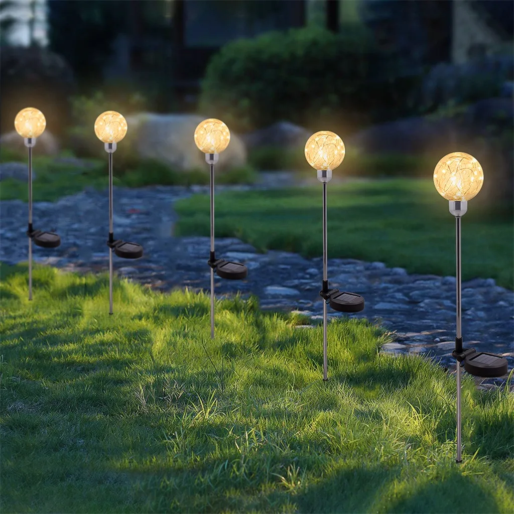 Outdoor Led Solar Power Ball Light Garden Path Yard Light Outdoor Led Lawn Light Warm White Courtyard Lawn Road Ground Light