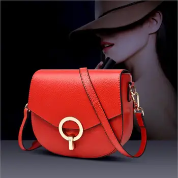 

2020 New Women's Handbag Designer Shoulder Bag Fashion Trend Leather Saddle Bag First Layer Cowhide Ladies Small Messenger Bag