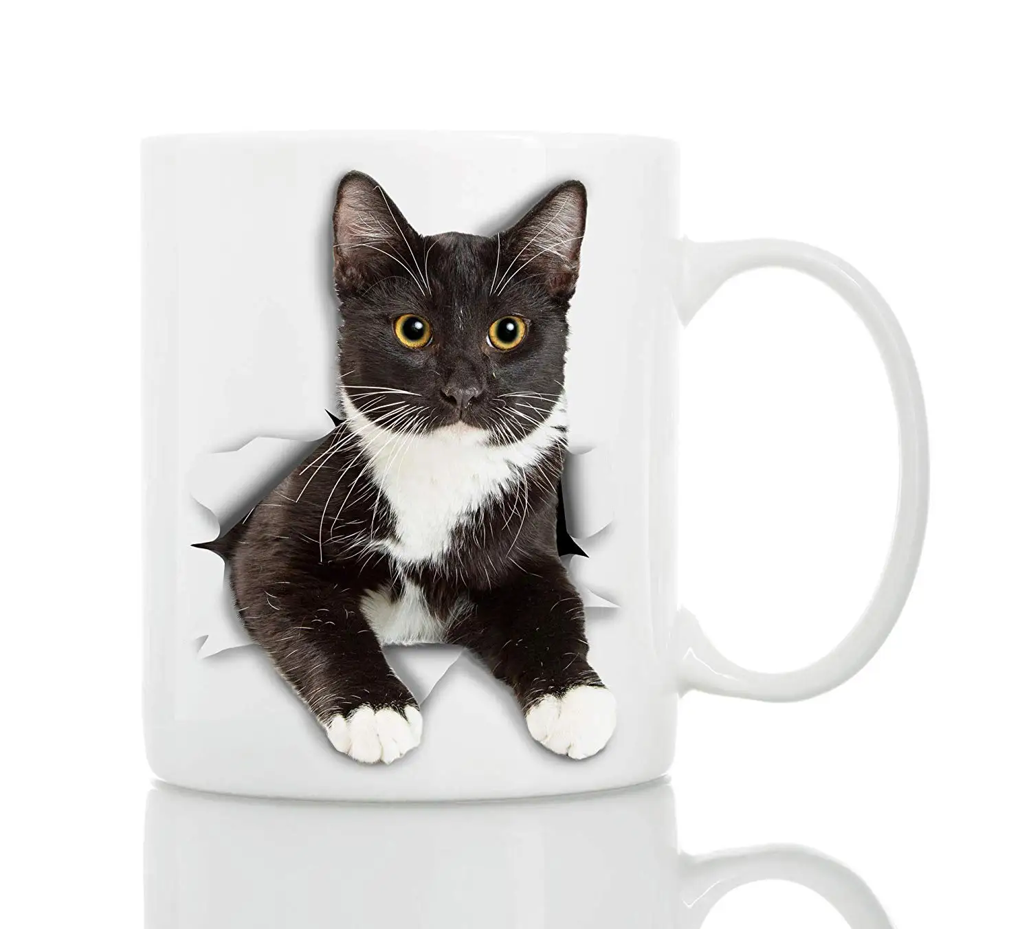 Кофейная кружка смокинг с котом керамика идеальный подарок для влюбленных кошки
