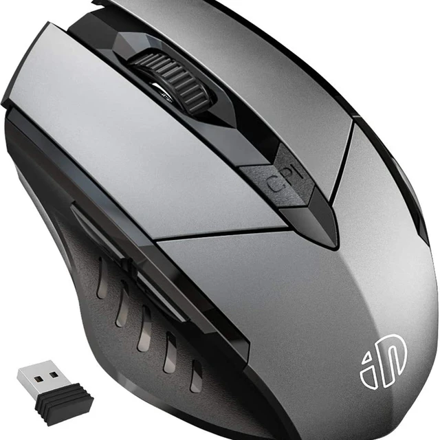 Inphic Souris sans Fil, Silencieuse et Rechargeable USB 2.4G