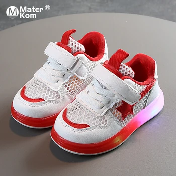 

Size 21-30 Baby Breathable Lights Toddler Shoes Boys Led Light Up Sneakers Girls Luminous Sneakers Children Glowing Casual Shoes