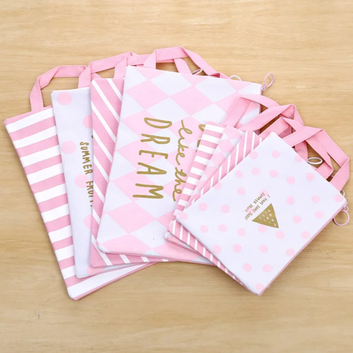 

1 Pcs Cute A4 A5 Kawaii Cartoon Pink Mesh File Folder Document Filing Bag Stationery Bag Promotional Gift Stationery