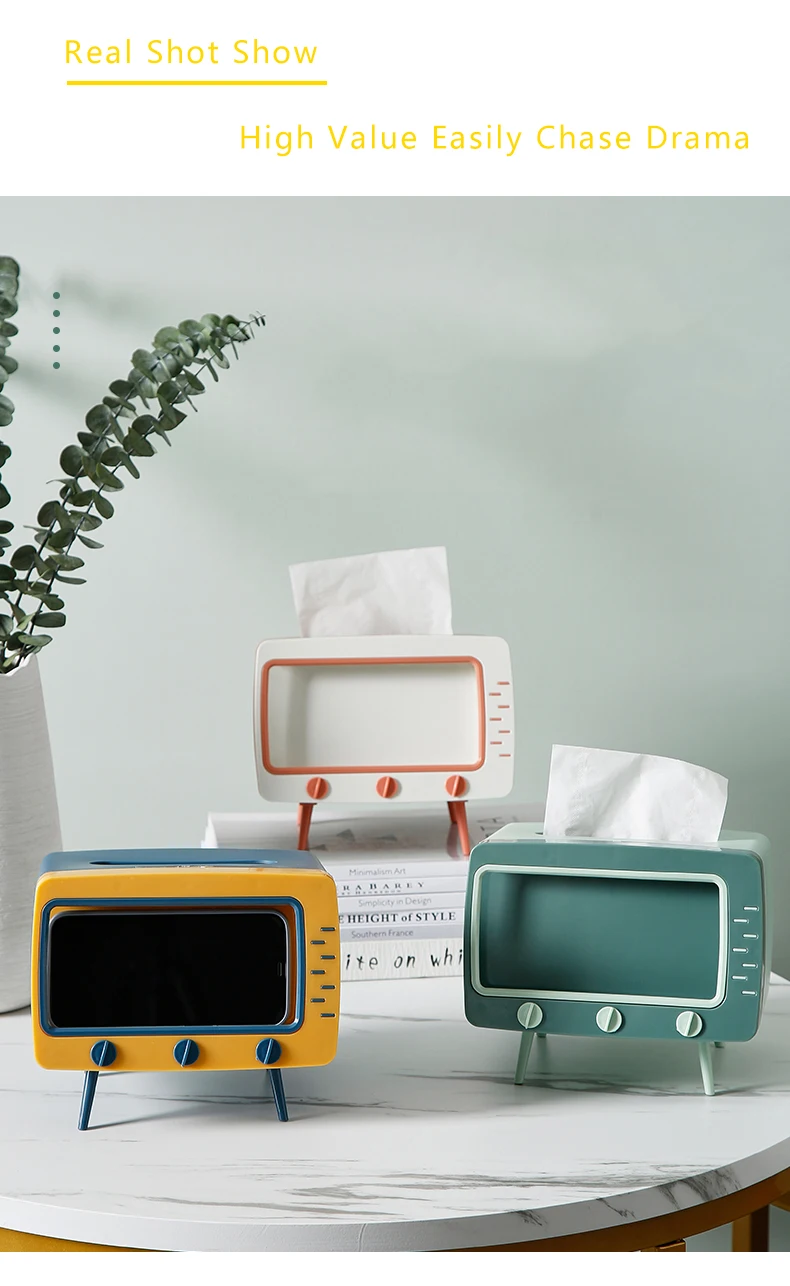 Retro Radio Model Tissue Box Desktop Paper Holder Vintage Dispenser Storage Napkin Case Organizer Ornament Wet Wipes Decoration
