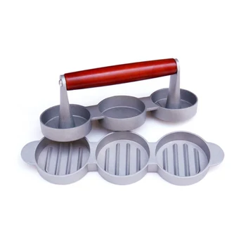 

3-Holes Round Shape Hamburger Press Meat Press For Round Hamburger Beef Grill Burger Press Patty Maker Mold Kitchen Meat Tools