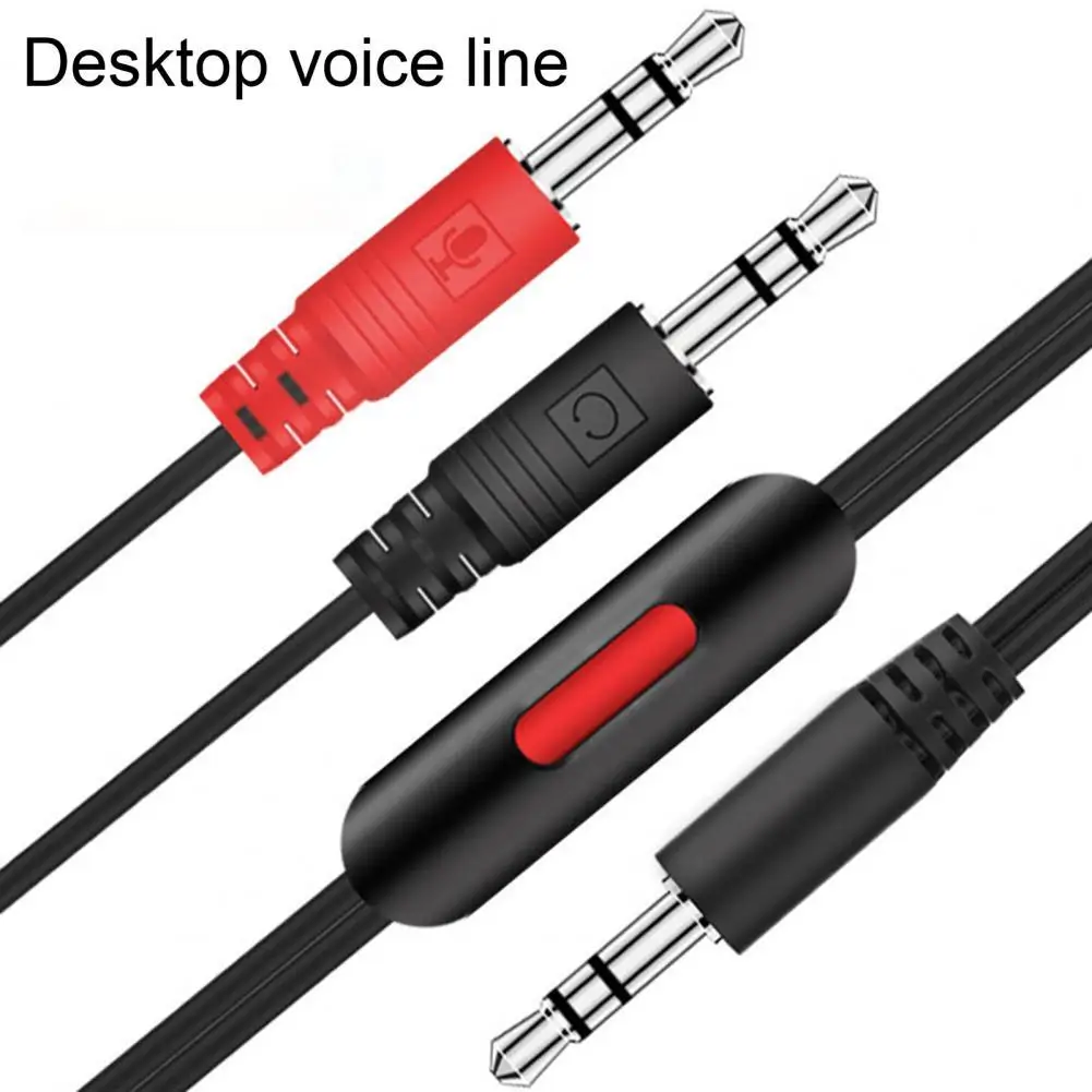 1.5m Audio Cable 2in1 Aux Cable Volume Control 3.5mm Audio Cord For