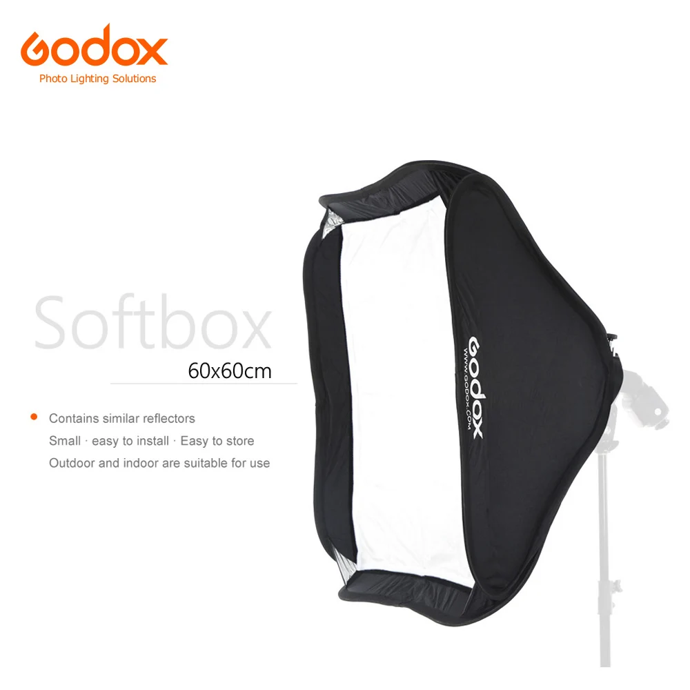 Godox 60x60cm 24&quot * Softbox Bag Kit for S-Type Camera Studio Flash fit Bowens Elinchrom Mount (Softbox only) | Электроника