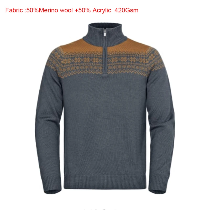 Men's Merino Wool Jumper Man 50% Soft Merino Wool Sweater 420G Heavy Weight Man Wool Jumper Warm Thermal European Size M-XL woolen sweater for men