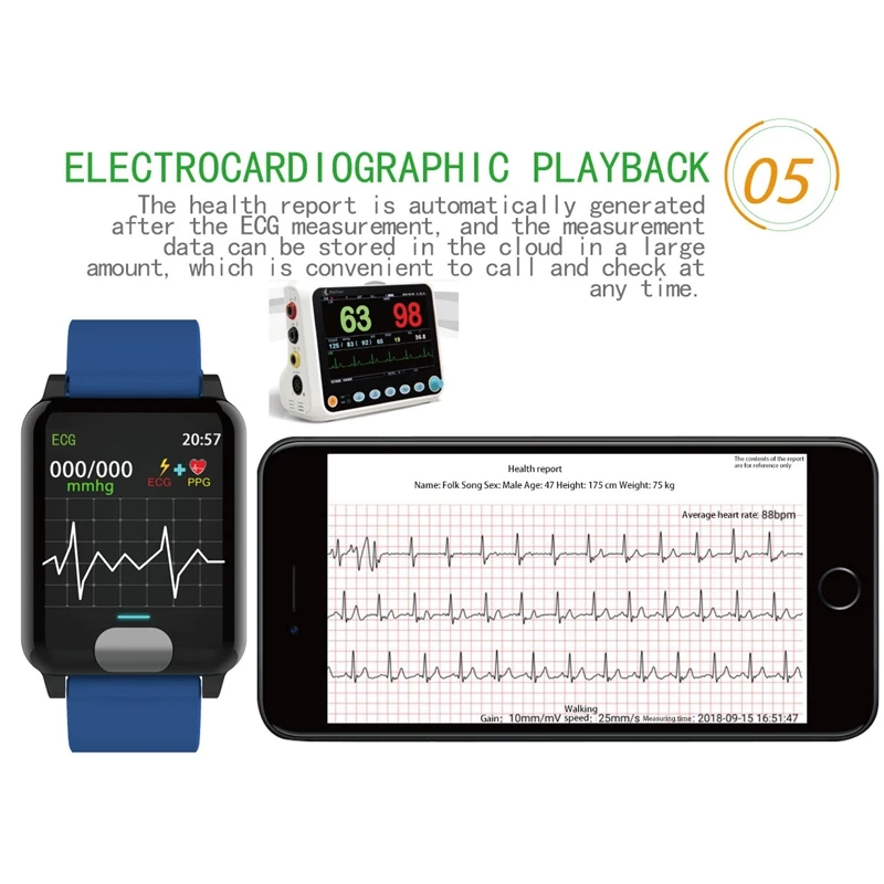 GEJIAN Смарт часы ECG PPG измерение артериального давления IP67 трекер активности Gps