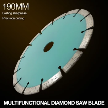 

190mm Split Tooth Saw Blade Volcanic Rock Cutting Blade Support Wet and Dry Cutting for Concrete / Stone / Masonry / Brick