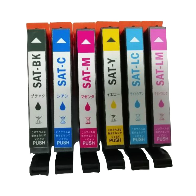 SAT 6 шт.(1B+ 1C+ 1 м+ 1Y+ 1LC+ 1LM) совместимый чернильный картридж для Epson EP-712A/812A