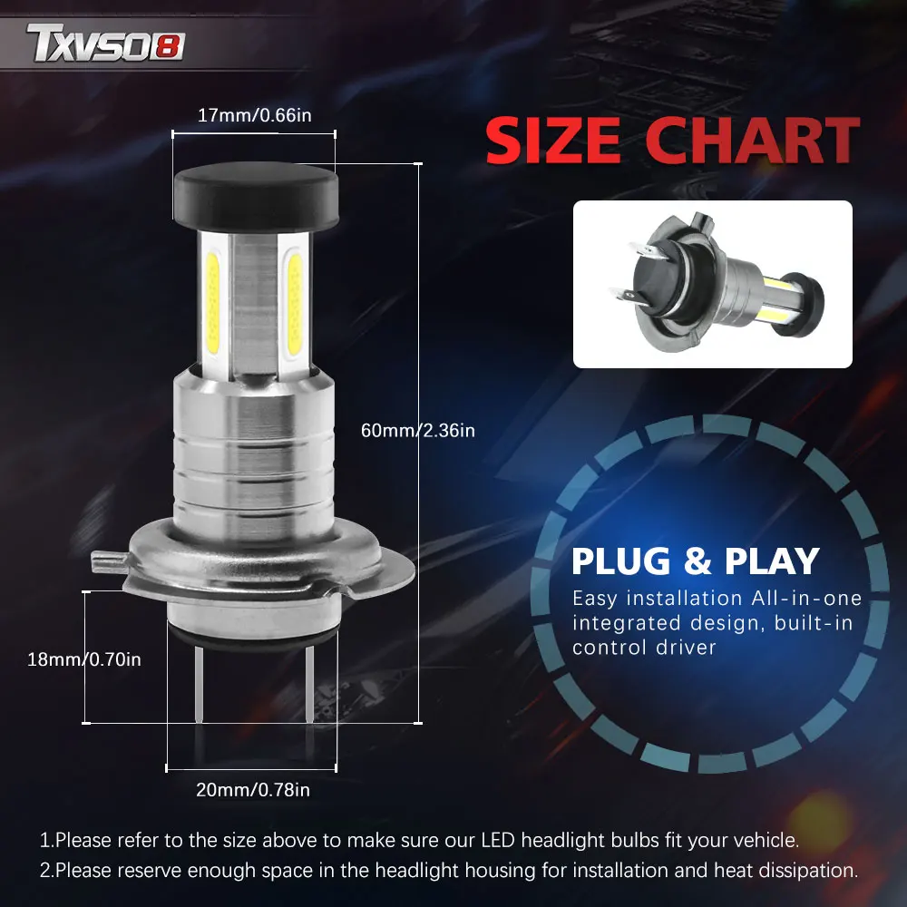 1 пара автомобиля H7 светодиодный фары 12V 24V 110W 30000LM фар Conversion Kit лампы высокой Высокий/Низкий Луч 360 градусов