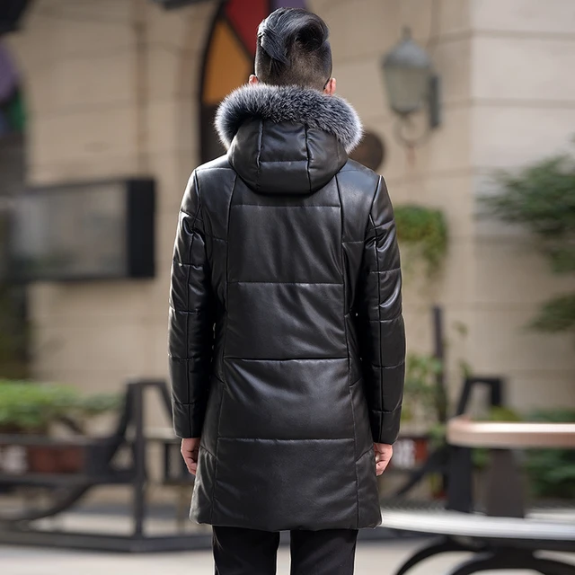 Veste Longue En Cuir Véritable Pour Homme, Manteau À Capuche Avec Fermeture  Éclair, 100% Peau De Mouton Véritable, Hiver, Vêtement D'extérieur  Décontracté - Cuir Véritable - AliExpress