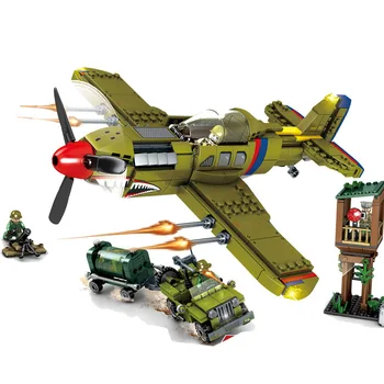 

Empires Of Steel P-40 Aircraft Plane Building Blocks Bricks Diy Birthday Christmas Gifts Car Funny Toys For Children