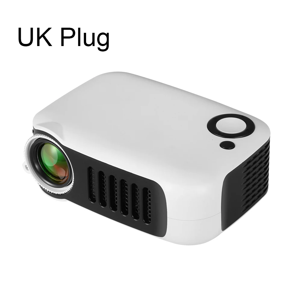 UK plug-white Мини-проектор видео проектор 1080P поддерживает работу с tv Box/PC/HDMI/Micro SD/AV/USB/смартфонами - Цвет: UK plug-white