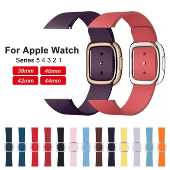 

New Leather Loop Strap for Apple Watch Band 4 44/40mm Modern Style Bracelet Wrist Band for iWatch Series 3/2/1 42/38mm Accessori