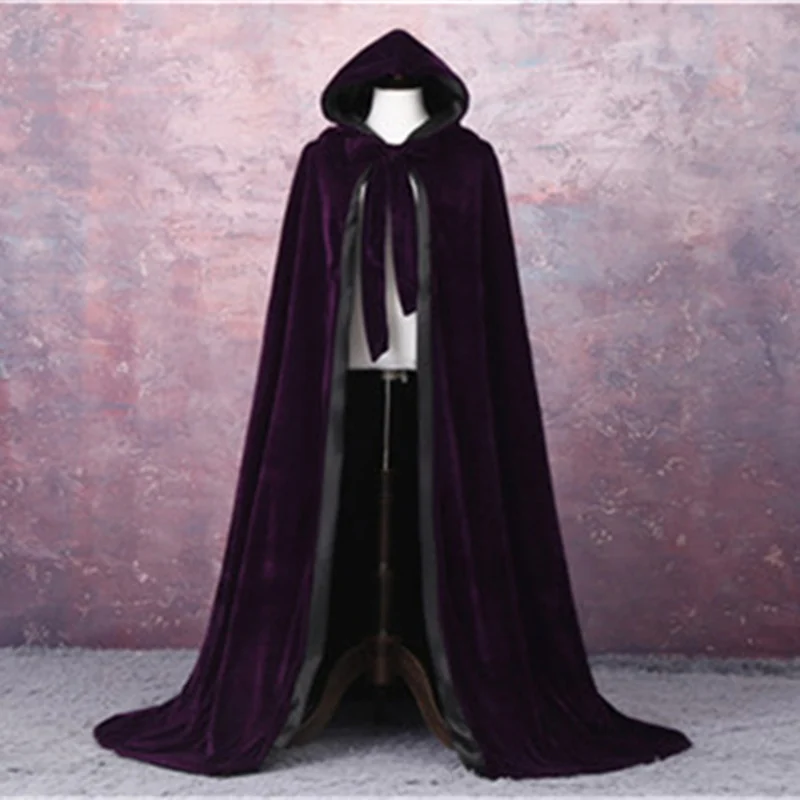 Элегантный бархатный плащ Свадебные пальто накидка бархатная Рождественская накидка свадебное пальто куртка свадебная шаль невесты плащ - Цвет: Purple - Black