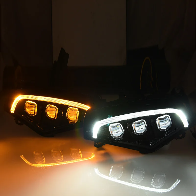 

1Set Car LED Daytime Running Light DRL For Toyota RAV4 2019 2020 2021 Yellow Turn Signal Light Bumper Lamp Fog Lamp
