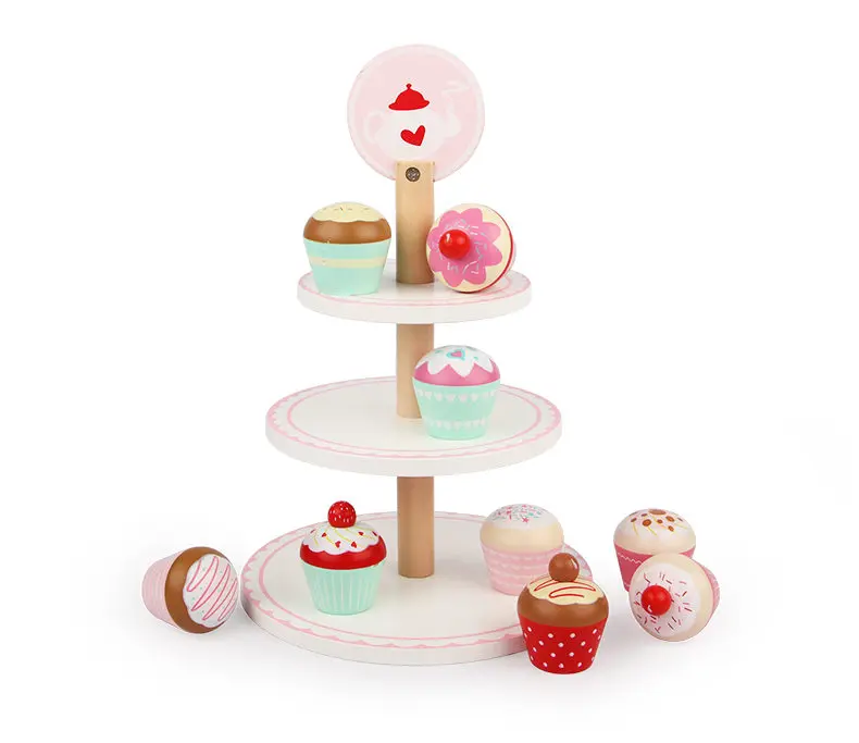 Carrinho de Bolo de Madeira Brinquedos para Crianças Festa de Aniversário Simulação Rosa Morango Jogar Casa Menina Brinquedo Presente Brinquedos Educativos 5 High Quality Brinquedos e hobbies