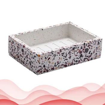 

1Pc Soap Box Imitation Terrazzo Soap Holder Draining Soap Dish Soap Saver Case Container Handmade Soap Tray for Bathroom
